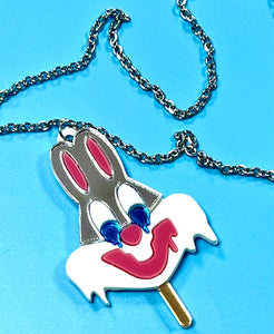 Melty Bugs Bunny Ice Cream Mirror Popsicle Necklace