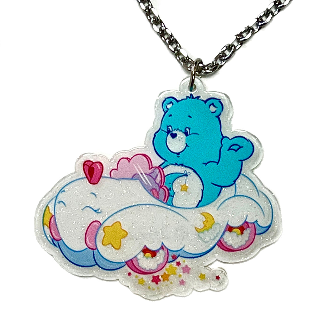 Glitter Sleep Time Bear Care Bear Necklace