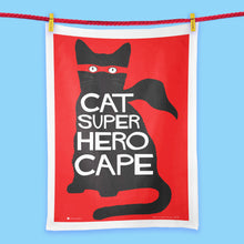 Load image into Gallery viewer, Cat Super Hero Cape Tea Towel
