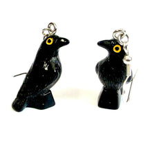 Load image into Gallery viewer, Black Crow Goth Earrings
