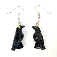 Load image into Gallery viewer, Black Crow Goth Earrings
