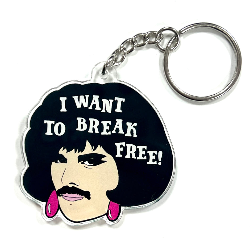 I Want To Break Free Freddie Mercury Inspired Keyring