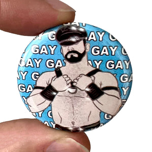 Gay Leather Bear Inspired Pin Badge