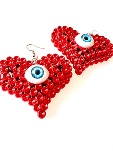 Statement Heart Doll Eyes Earrings