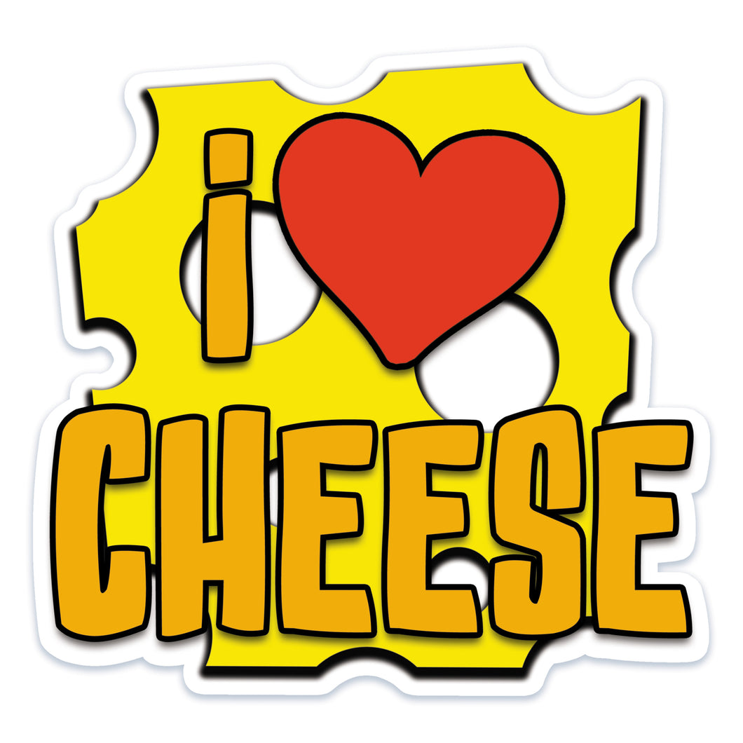 I Love Cheese Vinyl Sticker