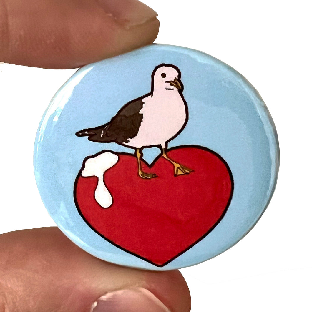 I ❤️ Seagulls Button Pin Badge