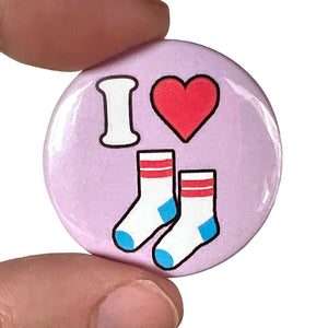 I ❤️ Socks Button Pin Badge