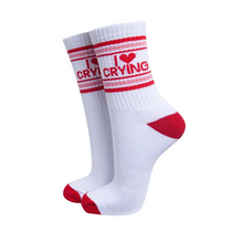 Load image into Gallery viewer, I ❤️ Crying Ribbed Sports Socks

