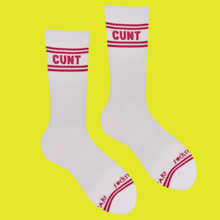 Load image into Gallery viewer, Cunt pink glitter Lurex Sports Socks
