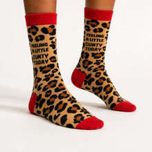 Load image into Gallery viewer, Feeling A Little Cunty Today Leopard Print Socks
