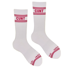 Load image into Gallery viewer, Cunt pink glitter Lurex Sports Socks
