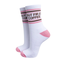 Load image into Gallery viewer, But First, Coffee Ribbed Sports Socks

