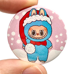 Cute Christmas Monster Button Pin Badge