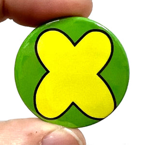 Letter X Button Pin Badge