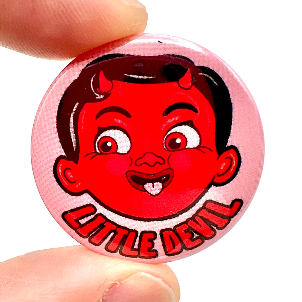 Kitsch Little Devil Button Pin Badge