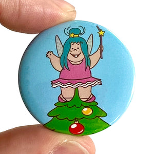 Fairy On Top Christmas Button Pin Badge