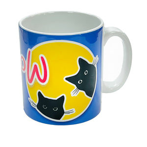 Black Cat Meow Ceramic Mug