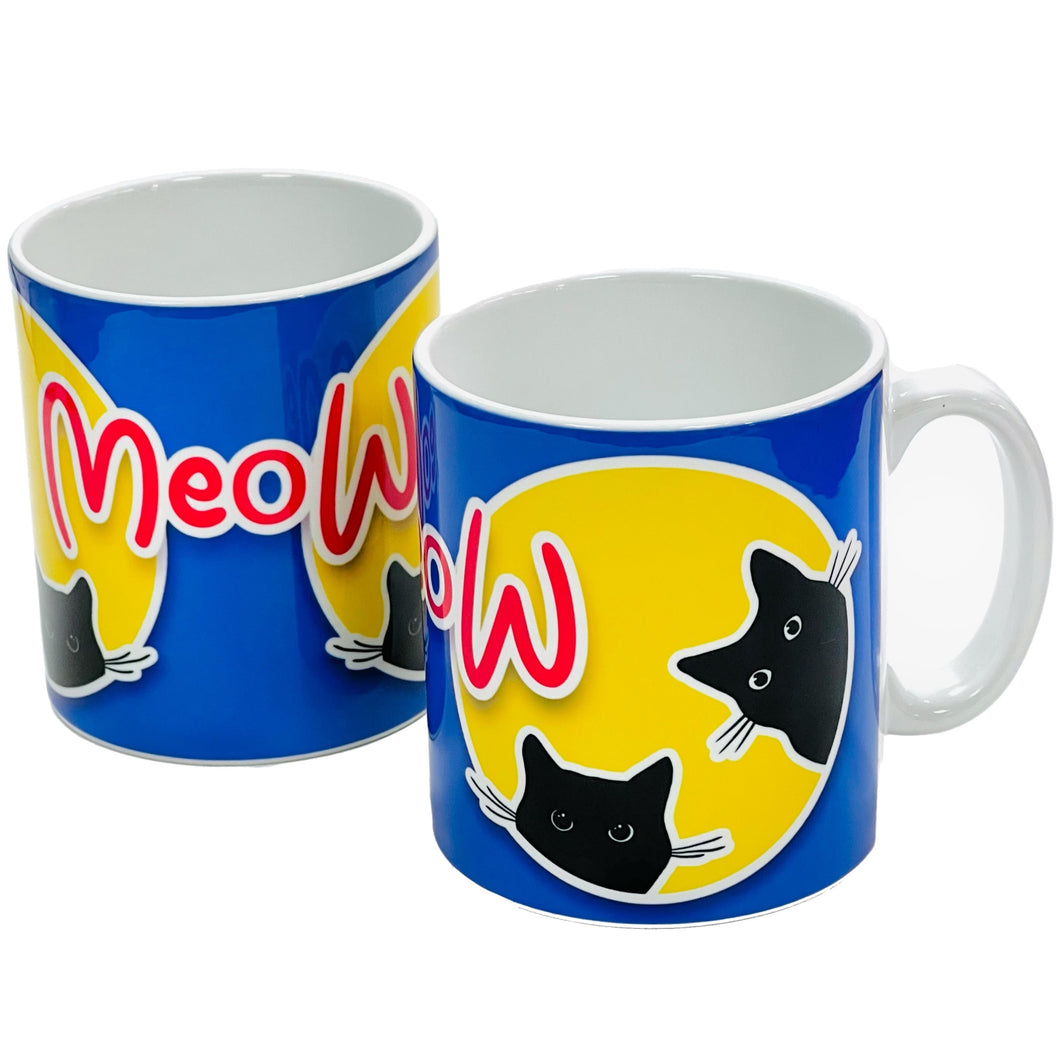 Black Cat Meow Ceramic Mug