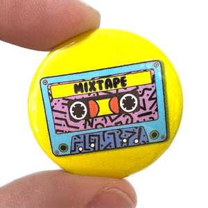 Mixtape Button Pin Badge