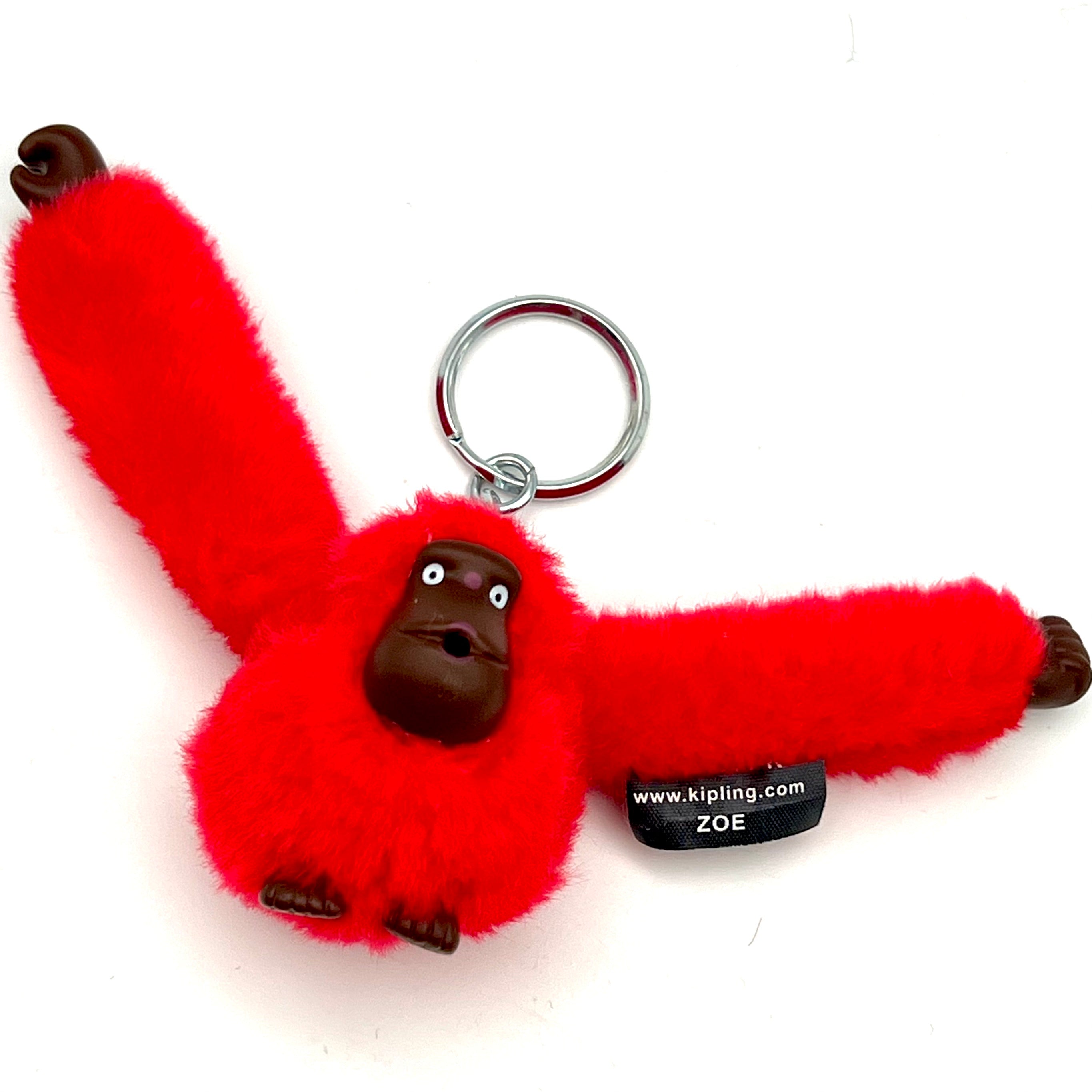 Fluffy Red Monkey Keyring