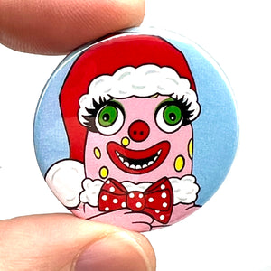 Mr Blobby Christmas Button Pin Badge