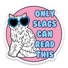 Load image into Gallery viewer, Only Slags Can Read This Kitsch Cat Vinyl Sticker
