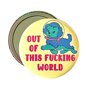 Out Of This World Space Dog Pocket Hand Mirror