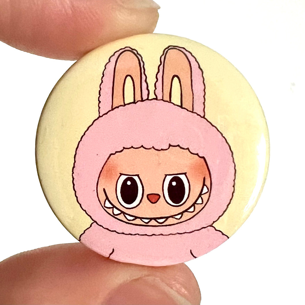 Cute Lafufu Monster Face Inspired Button Pin Badge