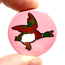 Load image into Gallery viewer, Set Of 3 Flying Ducks Button Pin Badges
