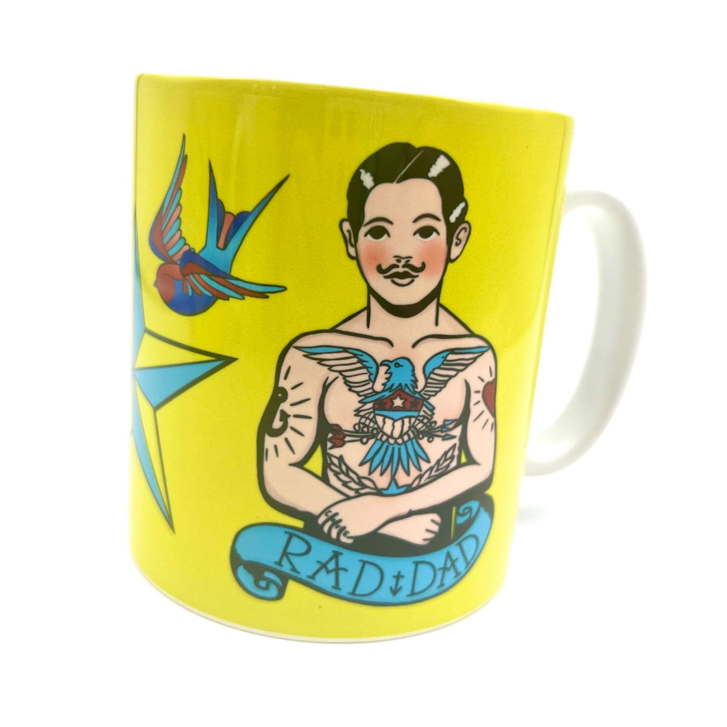 Rad Dad Flash Tattoo Inspired Ceramic Mug