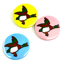 Load image into Gallery viewer, Set Of 3 Flying Ducks Button Pin Badges
