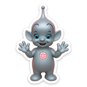 Super Cute Galactic Silver Alien Vinyl Sticker