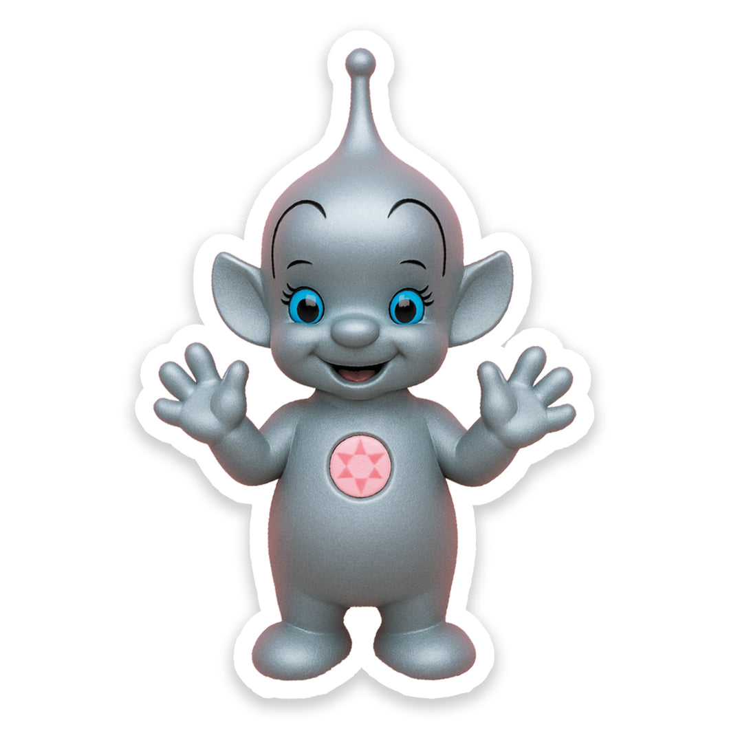 Super Cute Galactic Silver Alien Vinyl Sticker