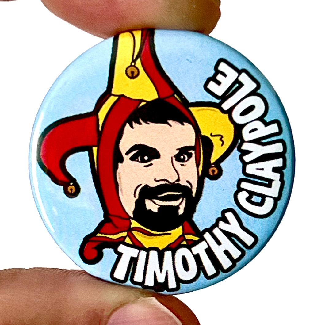 Timothy Calypole Rent-A- Ghost Inspired Button Pin Badge