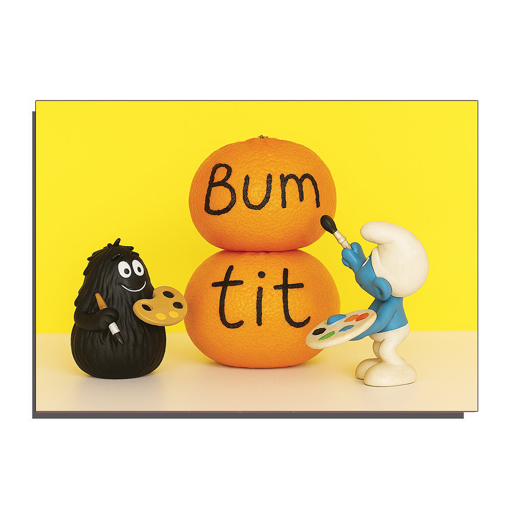 Bum Tit Artists At Work Greetings Card