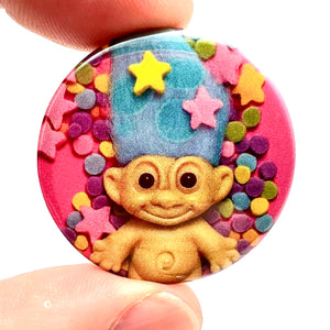 Cute Troll Pink Button Pin Badge