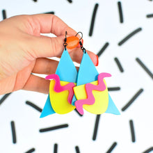 Load image into Gallery viewer, 80S Stylee Memphis Statement Perspex Earrings
