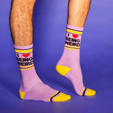 Load image into Gallery viewer, I Love Being Weird Unisex Ribbed Socks
