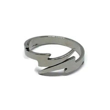 Load image into Gallery viewer, Silver Stainless Steel Lightening Bolt Adjustable Ring
