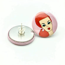 Load image into Gallery viewer, Barbie Button Stud Earrings

