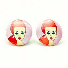 Load image into Gallery viewer, Barbie Button Stud Earrings
