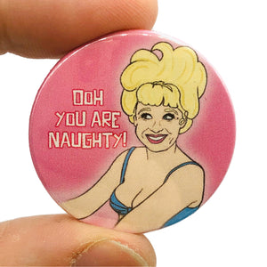 What A Carry On  Button Pin Badge