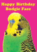Load image into Gallery viewer, Happy Birthday Budgie Face Card
