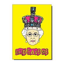 Load image into Gallery viewer, The Queen Punk Rock God Save Me Greetings Card
