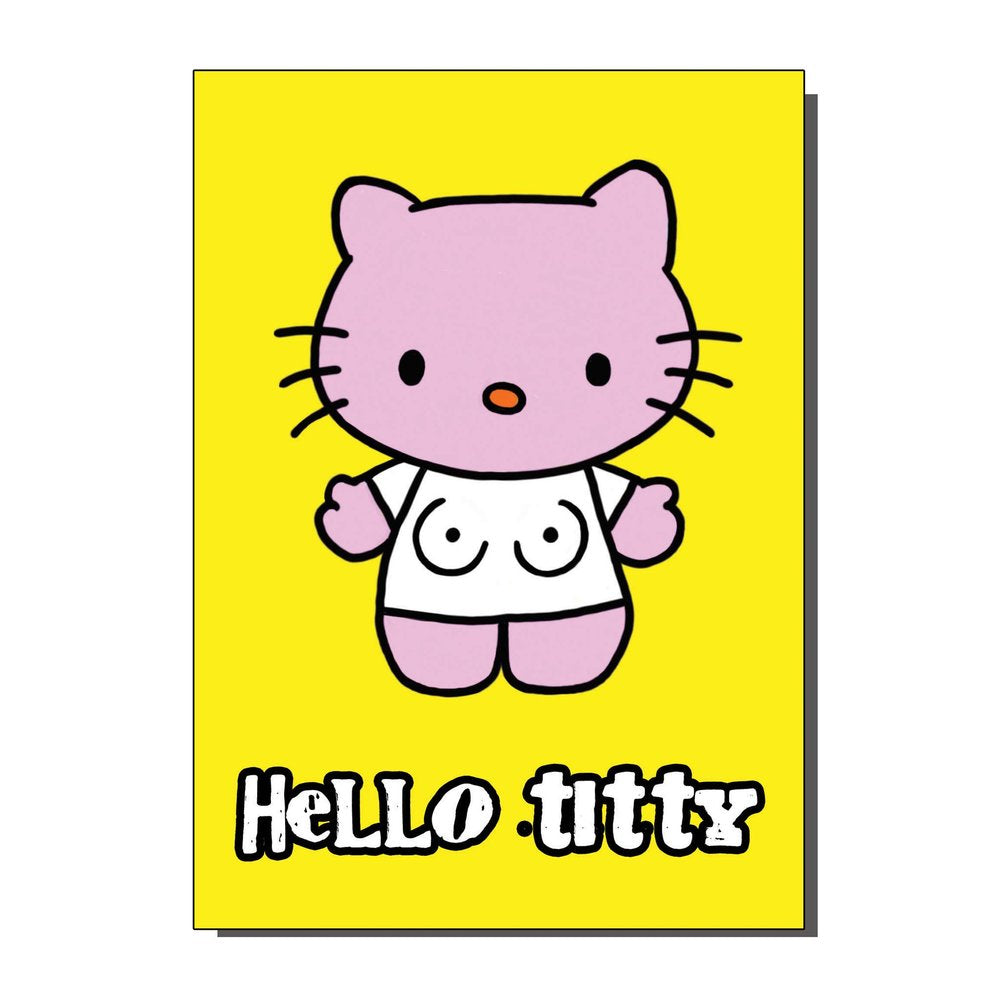 Hello Titty Cat Card