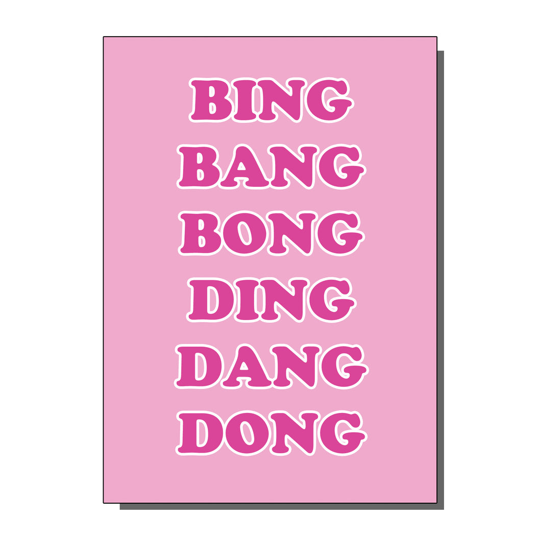 Bing Bang Bong Ding Dang Dong Greetings Card