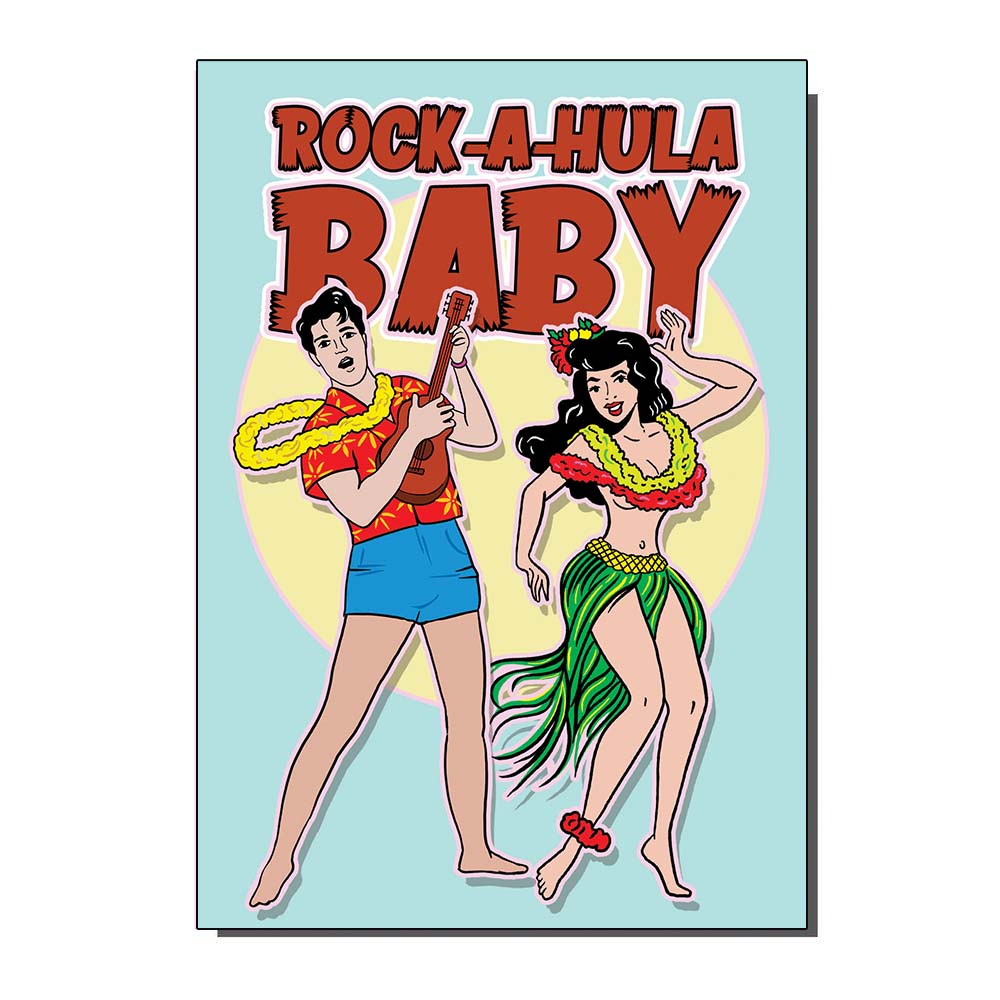 Rock-A-Hula Elvis Inspired Greetings Card