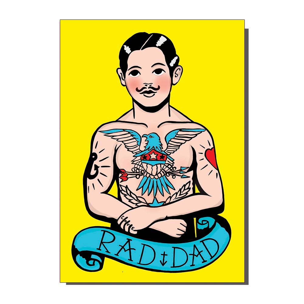 Rad Dad Tattoo Inspired Greetings Card