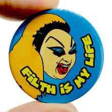 Load image into Gallery viewer, Divine Filth Is My Life Pink Flamingos Button Pin Badge
