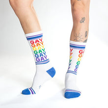Load image into Gallery viewer, Gay Gay Gay Unisex Ribbed Gym Socks
